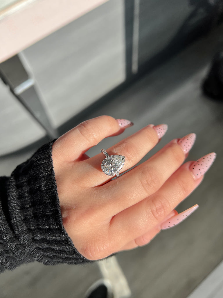 2.01 Pear Shape Lab Created Diamond Engagement Ring - Happy Jewelers Fine Jewelry Lifetime Warranty