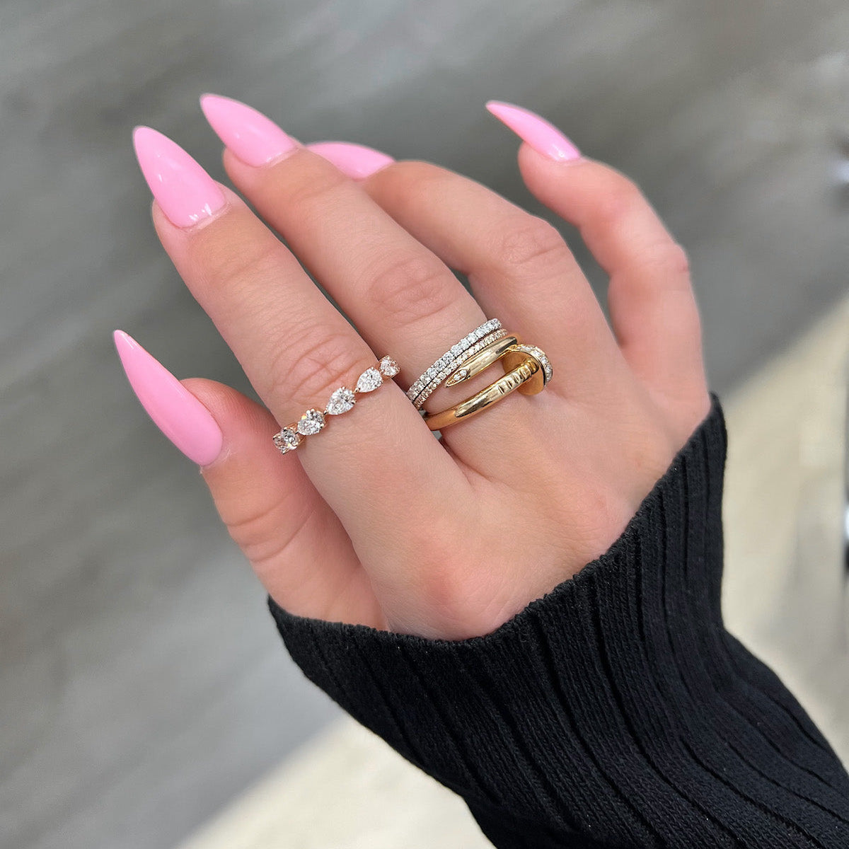 Sideways Pear Shape Eternity Band - Happy Jewelers Fine Jewelry Lifetime Warranty