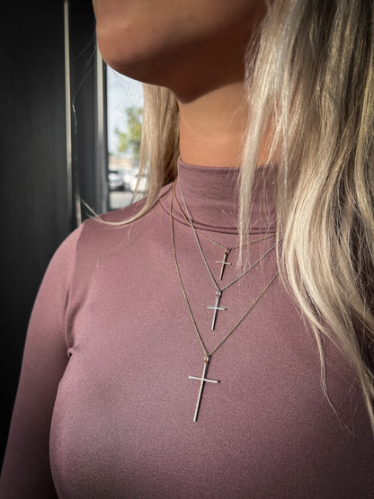 Thin Diamond Cross - Happy Jewelers Fine Jewelry Lifetime Warranty